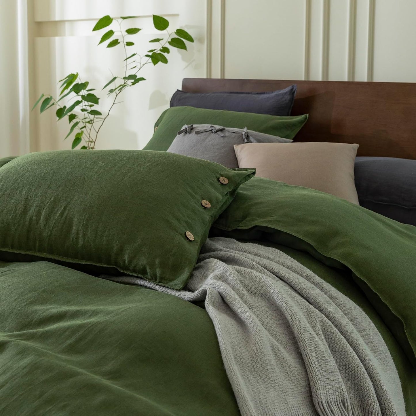 100% Organic Cotton Duvet Cover, Dusty Teal Bedding Set – Soft, Breathable & Minimalist Bedding set with pillow (Copy)