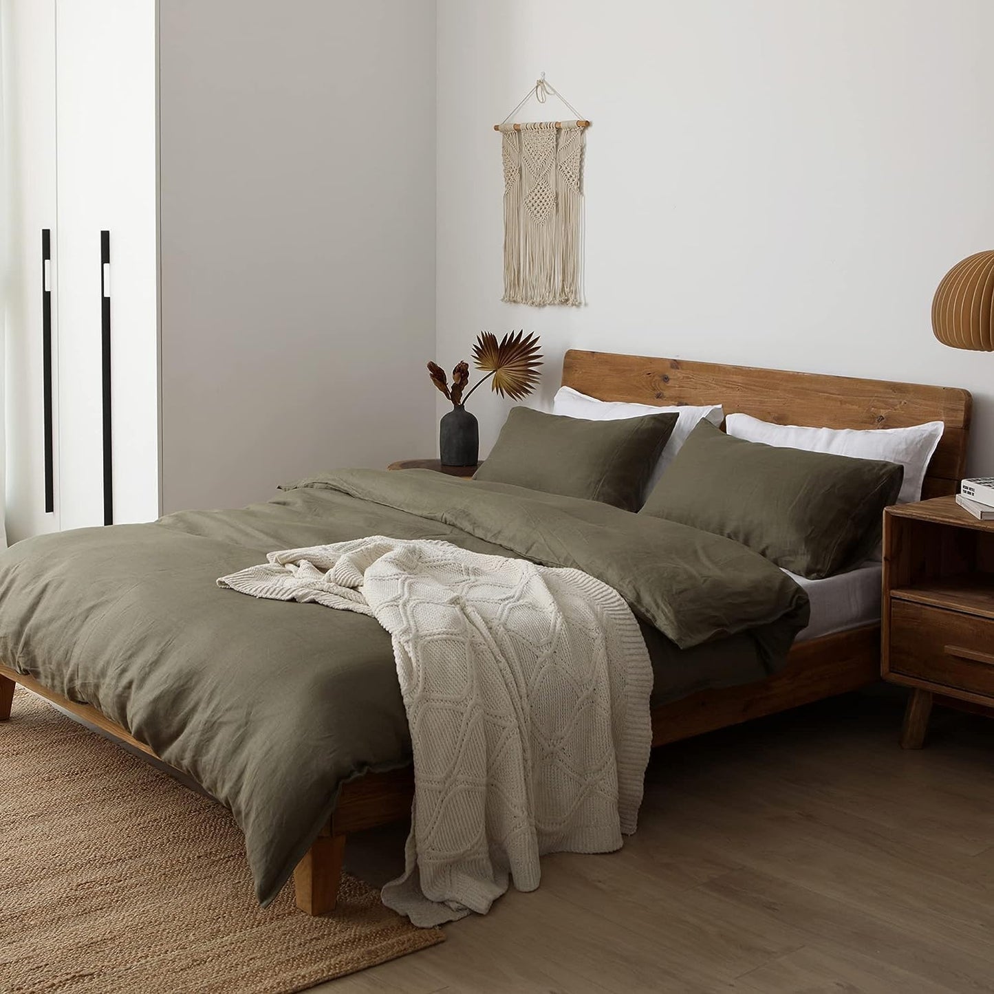 Luxury 100% Cotton Duvet Cover Set – Olive Green, Soft & Breathable Bedding