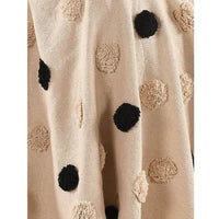 Chic Popcorn Dot Knitted Throw Blanket - Beige & Black